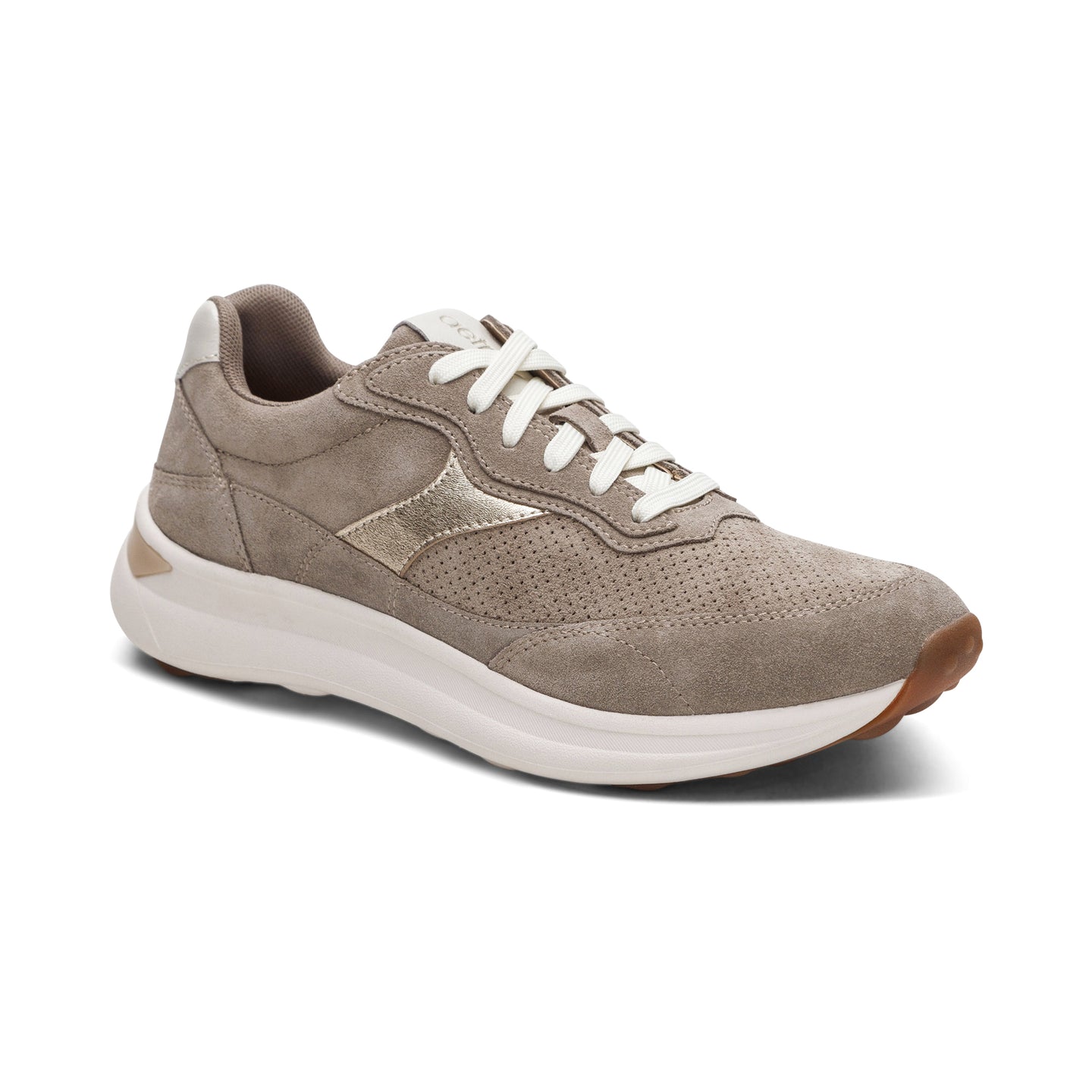 Emily Lace Up Sneakers Taupe - Aetrex Middle East